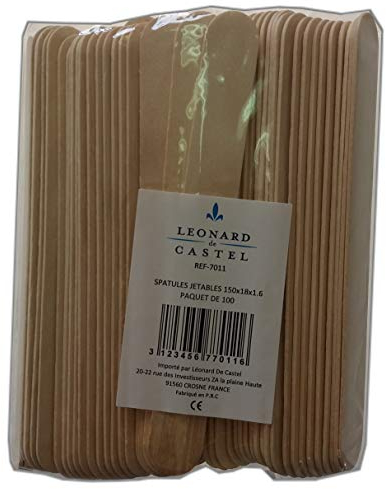 Storepil - 100 spatules bois pour application de la cire à épiler sur le corps