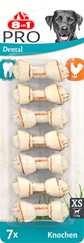 8in1 Pro Dental Knochen XS - gesunde Kauknochen für mini Hunde zur Zahnpflege, 7 Stück