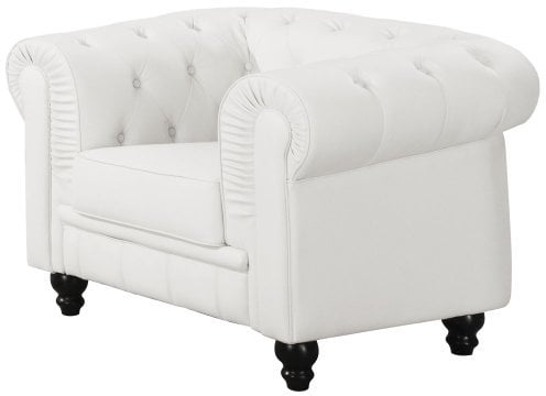 Menzzo Grand Fauteuil Chesterfield - Sessel Weiß