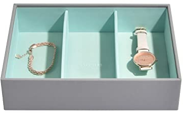 Stackers Dove Grey & Mint Classic Medium Jewellery Box Watch/Accessories Layer