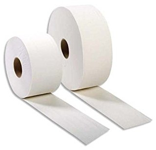 Carton de 6 Bobines de papier toilette Jumbo 2 plis 90 formats, longueur 350 mètres blanc Eco