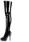 Higher-Heels PleaserUSA Plateau-Overkneestiefel Indulge-3000 Lack schw. 43