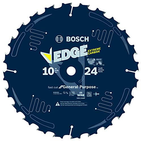 BOSCH DCB1024 10 in. 24 Tooth Daredevil Table and Miter Saw Blade Fast Ripping