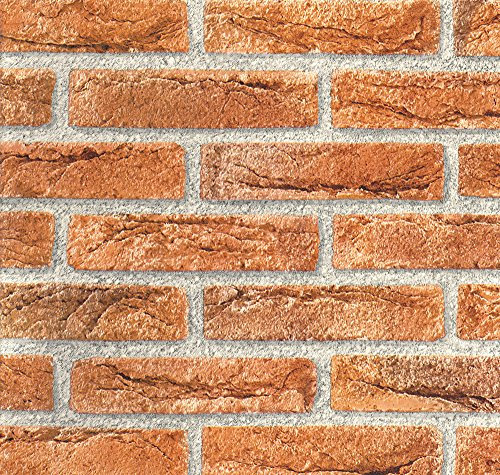 Alkor 3800048 Pellicola Adesiva per Mobili, Effetto Mattone Rosso, 45 cm x 2 m
