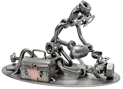 STEEMO Schraubenmännchen Notarzt Sanitäter Geschenk Metall-Deko 18x11x11 cm