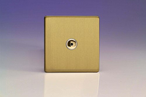 Varilight V-Pro IR 1-Gang 1-Way Remote/Touch Control Master LED Dimmer Light Switch 1 x 0-100W (Max 10 LEDs) Brushed Brass IJDBI101S