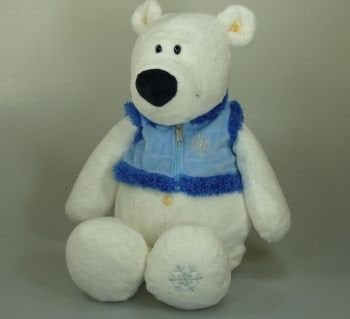 Eisbär Elmaar mit blauer Weste 80503-4 ca. 50cm.