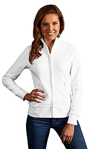 Stehkragen Zip Jacke Damen, Weiß, S