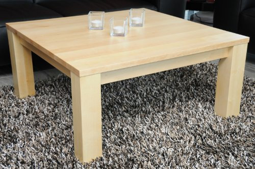 Holz-Projekt-Summer Couchtisch 60 x 60 cm Ahorn/Echtholz/Massivholz/Höhe 42 cm