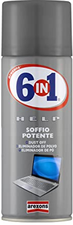 Arexons 4200 6IN1 HELP SOFFIO POTENTE 400 ml, Flusso ad Alta Pressione, Prodotto per Rimuovere la Polvere da Superfici come Computer, Orologi, Filtri, Condizionatori, Flusso Effetto Congelante -50°C