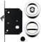Sliding Pocket Door Bathroom Privacy Lock Set (Polished Chrome)
