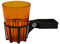 Angerer Freizeitmöbel GmbH Hollywoodschaukel Getränkehalter mit Becher - passend für viele Hollywoodschaukeln mit Vierkantrohr - Becherhalter Made in Germany (grau, Becher orange)