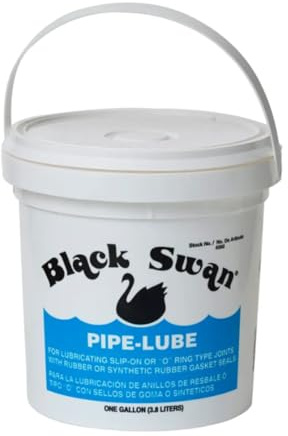 Black Swan Pipe-Lube Pipe Joint Lubricant – 128 oz (1 Gallon) – Pipe Lubricant for Slip-On & O-Ring Joints – Non-Toxic Water-Soluble Plumbing Lubricant – NSF Certified for Potable Water