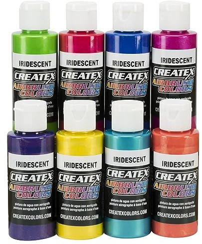 Iridescent 8 Createx Airbrush Paint Colors Set 2 Oz Bottles by Createx