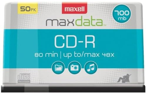 Maxell CD-R 48X 700MB 50-Pack Blank CD Spindle