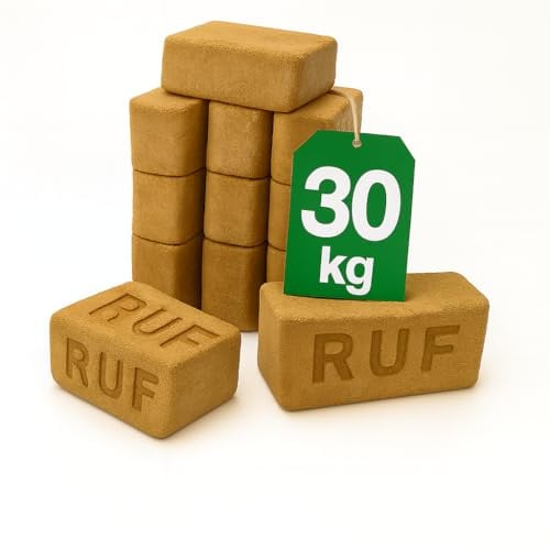 Briquettes de bois résineux 30 kg – Source de chaleur écologique pour cheminées et fours, neutre en CO2 et durable, durée de combustion durable, sans additifs