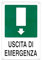 CARTELLO USCITA EMERGENZA GIU' 20x 30 ALLUMINIO [TARGOTIMBRI ]