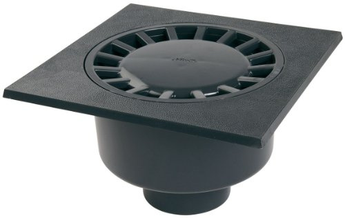 siphon de cour - 250 x 250 mm - a emboîture extérieure - sortie verticale - nicoll sc891 - gris foncé