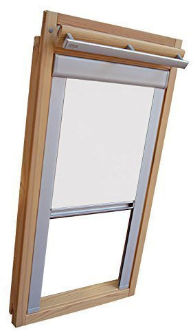Hochwertiges Verdunkelungsrollo Rollo mit Seitenschienen für Velux DKL/DKU-EP GGU,GPU,GHU,GTU P06 weiss // Verdunkelungsrollo/Verdunkelungs-Rollo/Fensterrollo