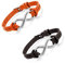 Aroncent 2 PCS Damen Herren Armband, Charme Infinity Armreif Partnerarmband Freundschaftsarmband, Leder Edelstahl, Braun Orange