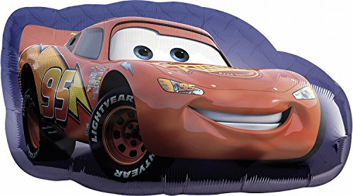 Anagram 1296801 - Party und Dekoration - Folienballon Super Shape - Disney Cars - Lightning McQeen, circa 76 x 43 cm