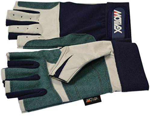 MOTIVEX Guanti da vela retro in elastan tutte le dita corte, grigio blu, L