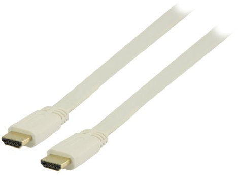 Valueline Nedis 1.5m HDMI to HDMI Connector Flat High Speed Cable with Ethernet - White