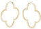Klee Blume Geformt Dünnes Rohr Endlose Ohrringe Für Frauen Poliert 14K Gold Plattiert .925 Sterling Silber 1.5 In