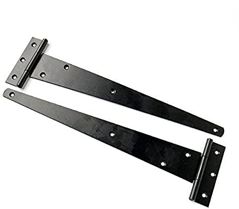 Merriway BH01989 Leichtlast-T-Scharnier 300 mm, Schwarz lackiert / Weiß, 2 Stück