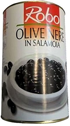 4100 GR OLIVE NERE IN SALAMOIA CON NOCCIOLO IN LATTA OLIVA PER APERITIVO APERICENA HAPPY HOUR