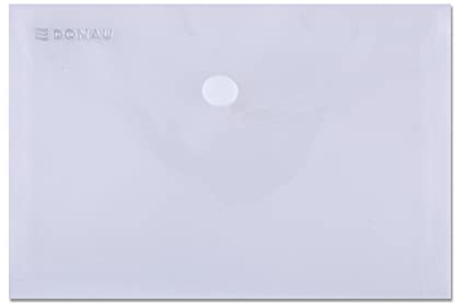 DONAU Umschlagmappe Schnappverschluss PP A6 180 Mikron Transparent / / Typ-Umschlag/Art-Mit Schnappsperre/Index-N.a. / Material-Pp/Farbe-Transparent/Format-A6 / Dicke [mm]-180µm