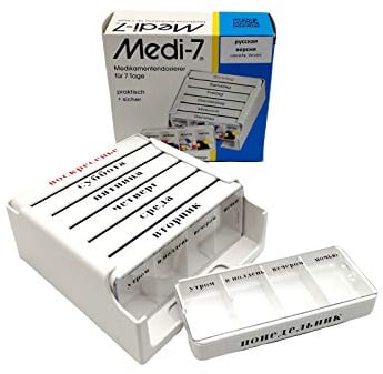 Hans H. Hasbargen GmbH MEDI 7 Medikamentendosis für 7 Tage, 7 Fächer, Pillenbox, Weißrussische Version, 1 Stk.