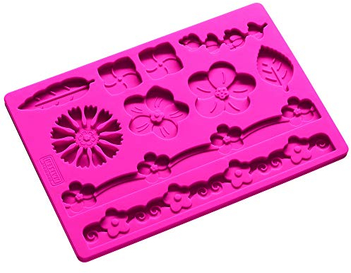 Original Kaiser Inspiration Silikon Fondantform Blume, Silikonmatte 20 x 13,5 cm, Prägematte, 3D Kuchendekor mit 10 Motiven
