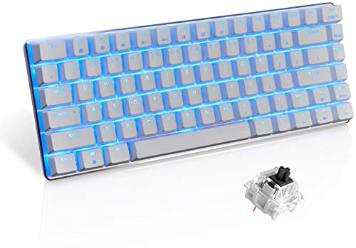 Teclado mecánico AK33 de Lexon tech, teclado para juegos con cable USB con retroiluminación LED azul, teclado compactos de 82 teclas, interruptores azul negro, mecanógrafos y jugadores de juegos