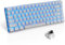 UrChoiceLtd AK33 Blue LED Backlit Anti-Ghosting USB Wired Mechanical Gaming Keyboard Black Switches for Office, Typists and Play Games (Black Switch, White)