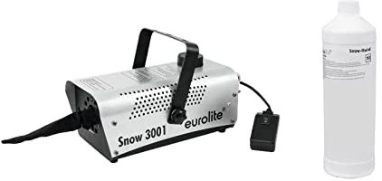 EUROLITE Set Snow 3001 Schneemaschine + Schneefluid 1l | Kraftvolle Mini-Schneemaschine inklusive 1l Schneefluid für Kunstschnee