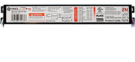 GE Ge-232-mv-n-42t 72276 chargeur Ballast électronique, 2-lamp, F32t8, 32 W T8, 120/277 V