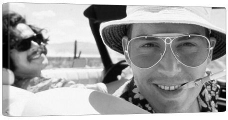 Paul Sinus Art Fear And Loathing In Las Vegas Leinwand Bild von GALVII - Edler Kino Kunstdruck auf echter Leinwand, fertig aufgespannt auf hochwertigen Holzkeilrahmen - 100x50cm -
