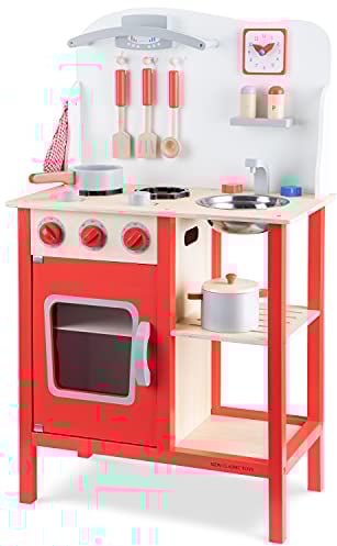 New Classic Toys Toys-11055 Friends Kitchenette-Bon Appetit-Red, Color, Rojo (11055)