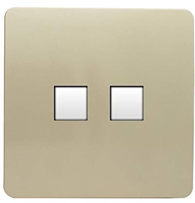 Trendi Artistic Modern Glossy Tactile 2 Gang Telephone Socket Gold ART-2TLPGO