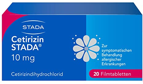 STADA Cetirizin 10 mg Filmtabletten bei Allergien & Heuschnupfen, 20 Stück