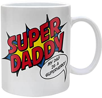 Pyramid International Super Daddy Mug (One Size) (White/Red/Yellow)