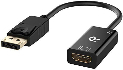 Rankie Adaptador DisplayPort a HDMI, Resolución 4K HDTV Convertidor, Negro