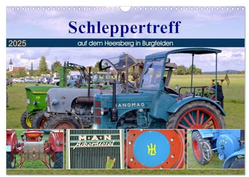 Schleppertreff auf dem Heersberg in Burgfelden (Wandkalender 2025 DIN A3 quer), CALVENDO Monatskalender: Vom Porsche bis zur Lanz Höllenmaschine