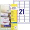 AVERY Zweckform J8160-10 Adressetiketten/ Adressaufkleber (210 Etiketten, 63,5x38,1mm auf A4, bedruckbar, selbstklebend, für DIN B6/C6 Briefkuverts, Papier matt, Inkjet-Drucker) 10 Blatt, weiß