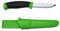 Morakniv Messer -Companion - rostfreier Sandvik Stahl 12C27 - zweifarbiger Griff - neonfarbene Scheide mit Gürtelclip
