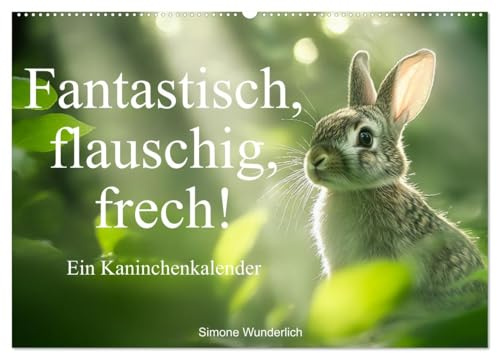 Fantastisch, flauschig, frech! - Ein Kaninchenkalender (Wandkalender 2026 DIN A2 quer), CALVENDO Monatskalender: Samtpfoten & Kuschelohren - Ein Kalender für Kaninchenfans (CALVENDO Tiere)