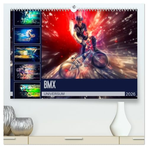 BMX Universum (hochwertiger Premium Wandkalender 2026 DIN A2 quer), Kunstdruck in Hochglanz: Farbgewaltige Bilder vom BMX Fahrern in Ihrem Universum (CALVENDO Sport)