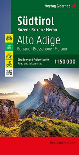 Südtirol, Straßen- und Freizeitkarte 1:150.000, freytag & berndt: Bozen - Brixen - Meran, mit Infoguide Top Tips (freytag & berndt Auto + Freizeitkarten)