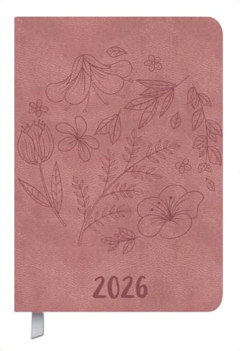 Timer Soft Touch rose 2026: Terminplaner in Lederoptik. Terminkalender mit Wochenübersicht und Lesezeichenband. Taschenkalender im Format: 11 x 16 cm